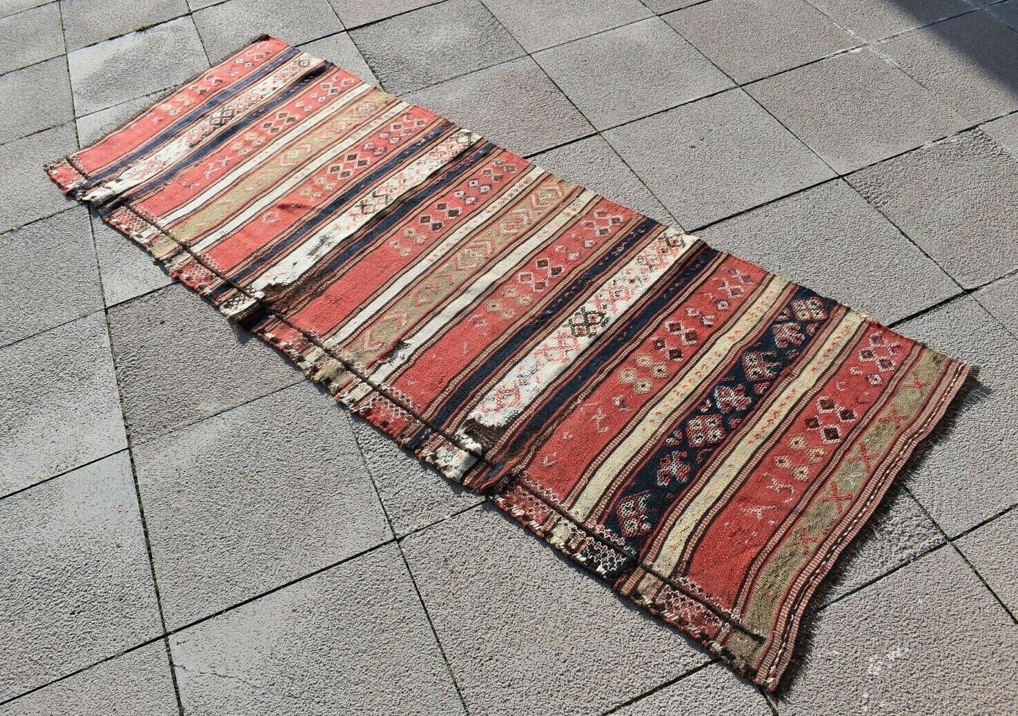 Antique Caucasian Rug 29'' x 81'' Collector's Item Verneh Fragment Wall Rug gallery