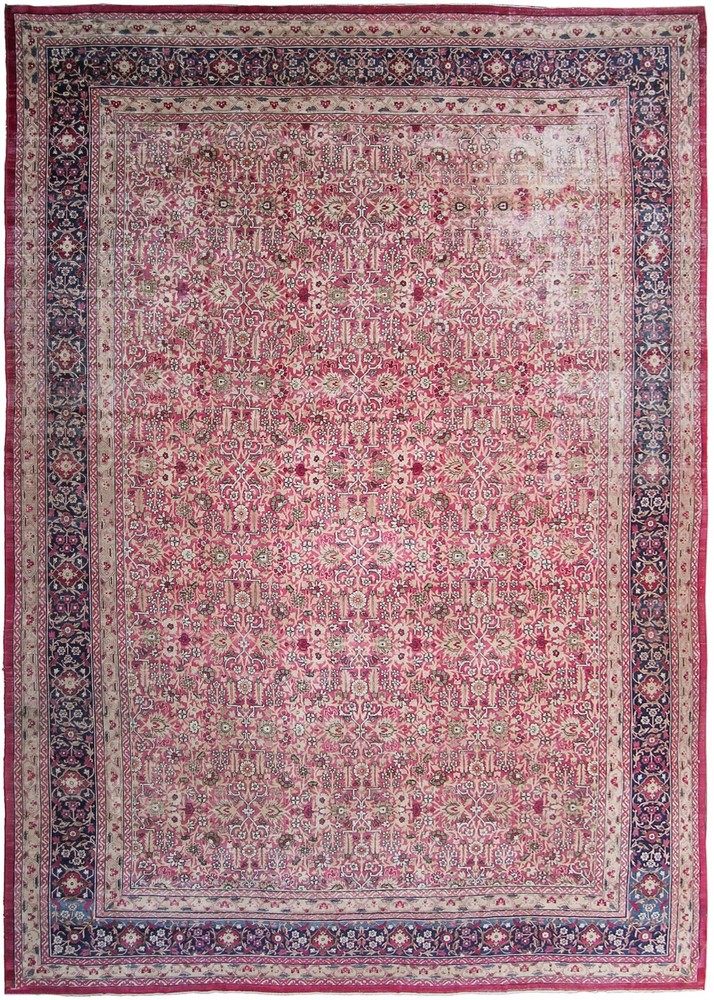 11x17 Antique Turkish Oushak Rug Fine Hereke Carpet Pink 341cm x 519cm c.1870