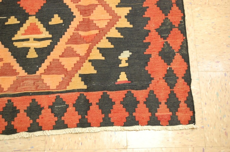 OLD,ANTIQUE VEGETABLE DYE CAUCASIAN SHIRVAN KILIM RUG 4.3x11.8 RARE SIZE gallery