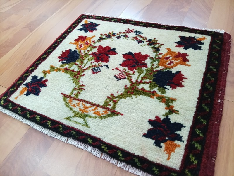 Caucasian White Square Rug Armenian Decor Rug Oriental Floral Rug Free Ship Rug gallery