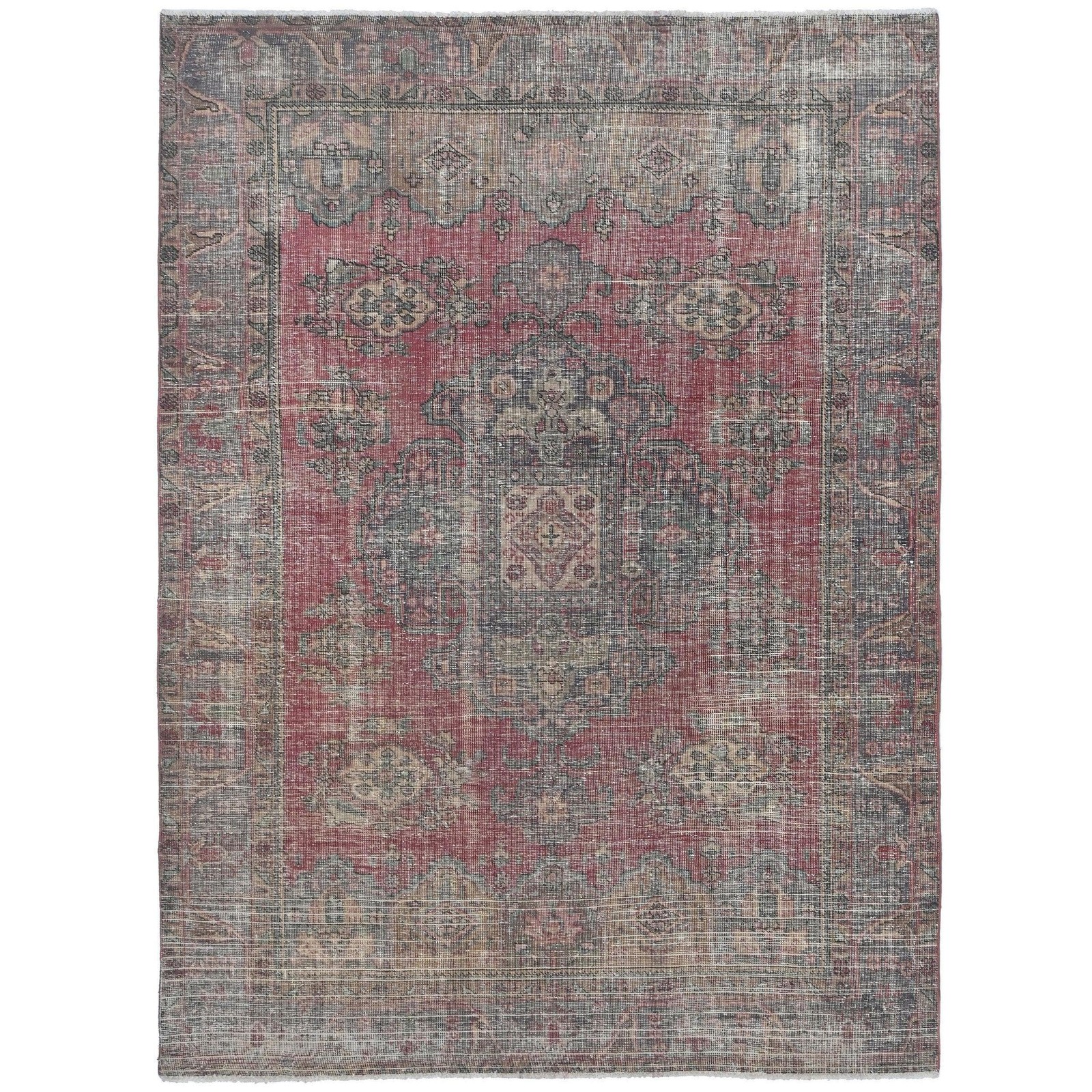 6'7" x 9'3" Solenne East Vintage Hand-Knotted Wool Area Rug gallery
