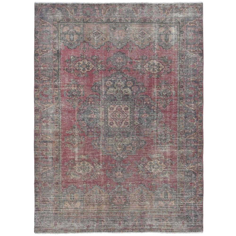 6'7" x 9'3" Solenne East Vintage Hand-Knotted Wool Area Rug