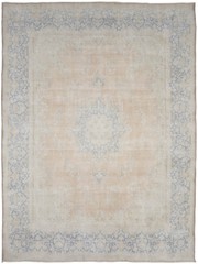 Antique Stone-Washed Oriental Rug Distressed Floral Vintage Carpet 9’5X12’7 ft