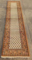Vintage Hand Made Traditional Rug Oriental Wool Multicolor Carpet 275×68 cm