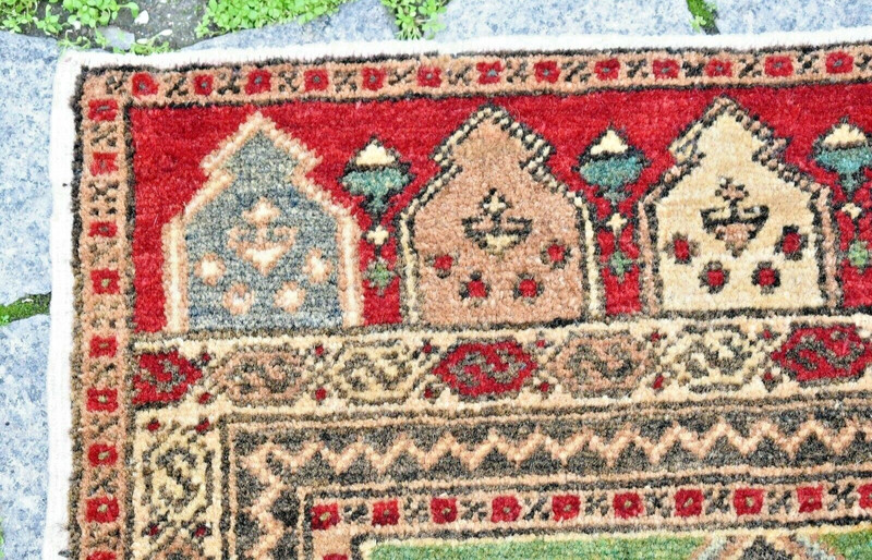 Fabulous Antique Turkish Rug 20'' x 36'' Anatolian Rug Hand Knotted Area Rug gallery