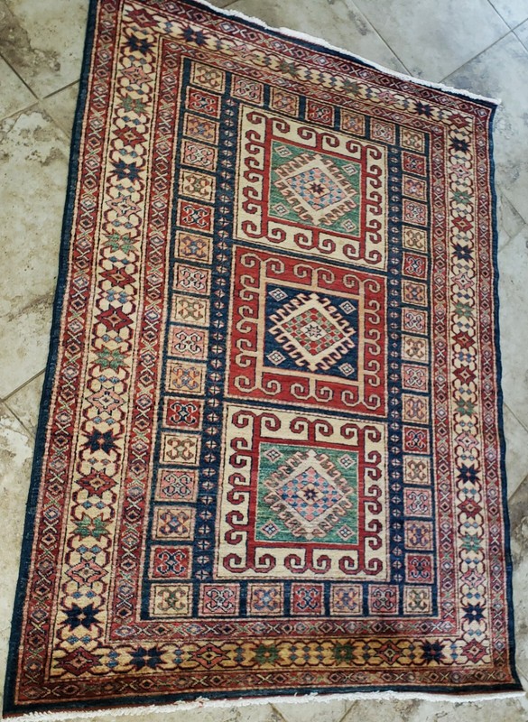 Antique Traditional Zanjan Tribal Caucasian Hand-Knotted Carpet Wool 5'8" x 4' gallery
