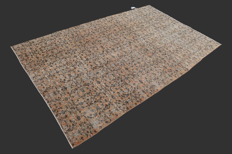 Vintage Turkish Oushak Rug, Orange 5x8 ft, Handmade Wool, Bohemian Anatolian gallery
