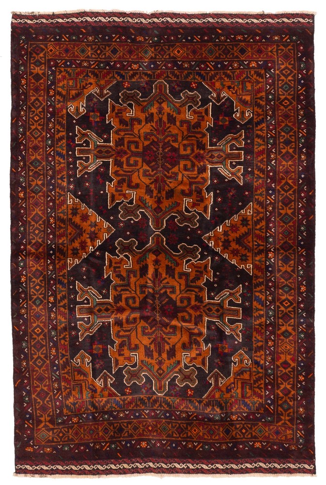 Vintage Traditional Hand-Knotted Area Rug 4'3" x 6'9" Oriental Wool Carpet