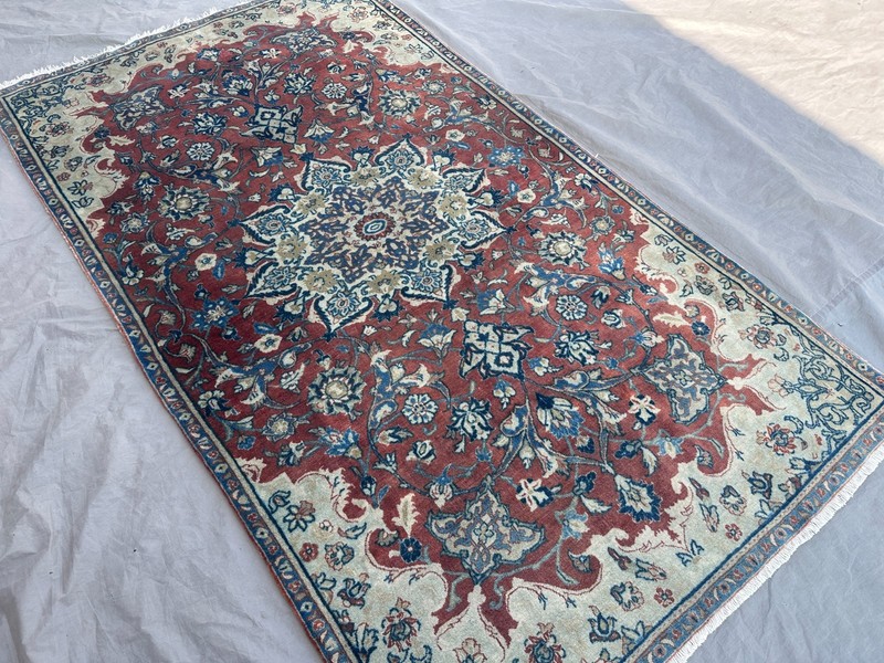Turkish Inspired Caucasian Rug 4x6 Hand Knotted Medallion Tribal Farmhouse Rug gallery