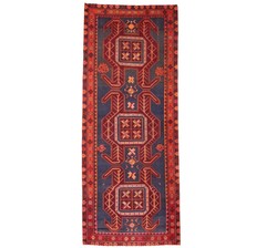 Semi-Antique Oriental Runner Rug Tribal Geometric Kitchen Hallway Decor 4X10 ft