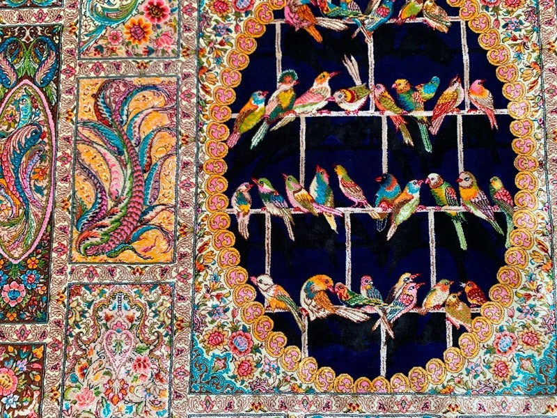 100% Silk Rug Tree of Life Silk Rug Handmade Fringes and Borders 3x5 ft gallery