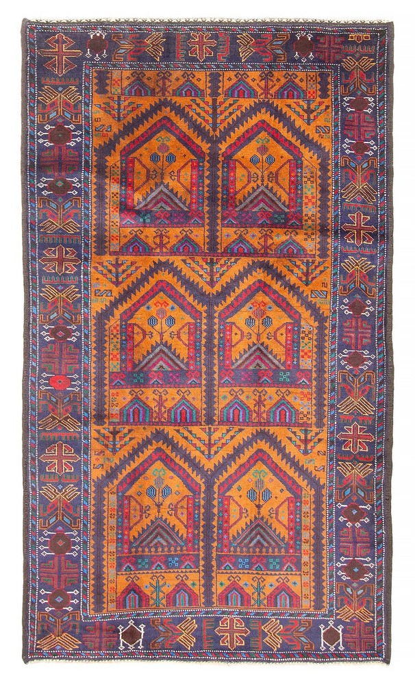 Vintage Hand-Knotted Area Rug 3'9" x 6'7" Traditional Oriental Wool Carpet