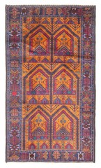 Vintage Hand-Knotted Area Rug 3’9″ x 6’7″ Traditional Oriental Wool Carpet