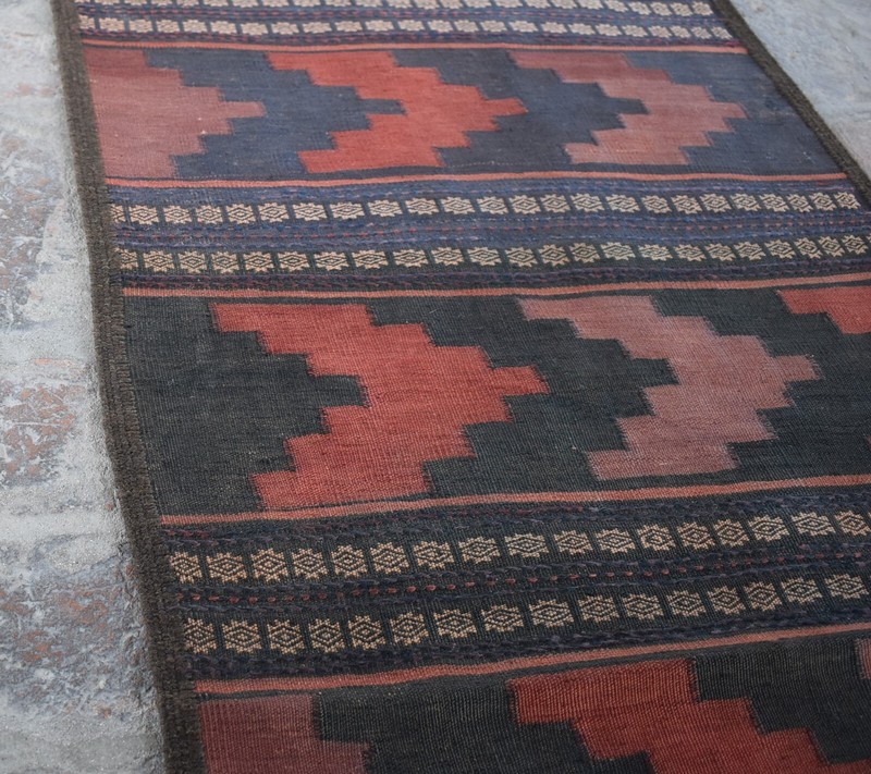 Antique Afghan Persian Maldari Runner Rug 2x10 ft Tribal Handmade Hallway Carpet gallery