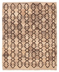 Vintage Hand Woven Area Rug 5’3″ x 6’6″ Traditional Wool Oriental Carpet