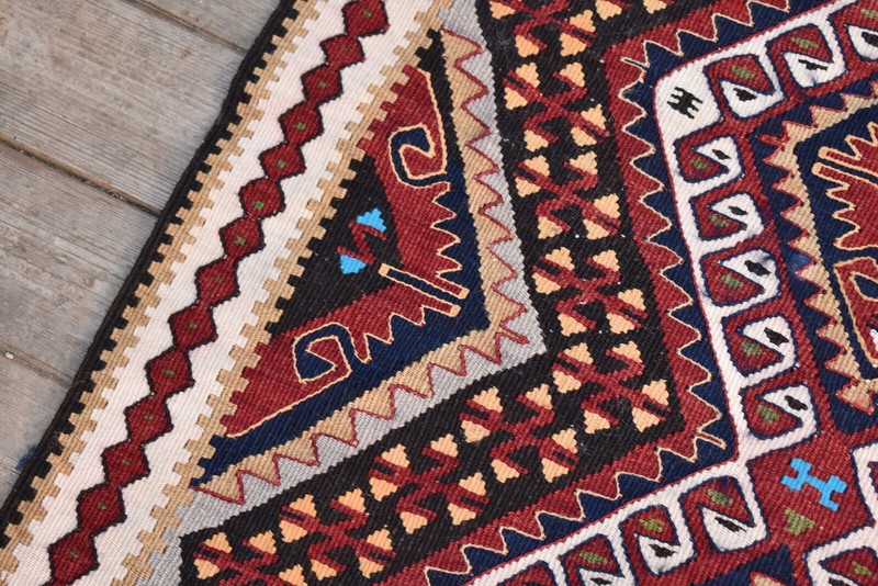 Turkish Rug 27''x40'' Handwoven Van Kilim 70x102cm Wool Vintage Tribal Area Rug gallery