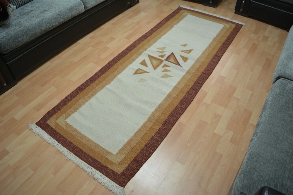 White Handmade Runner, 2.8x7.9ft, Vintage Turkish Entryway Rug, Hallway Rug,