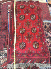 Afghan Handmade Carpet Red 2×3 Ft Runner Rug 20×42 Inches