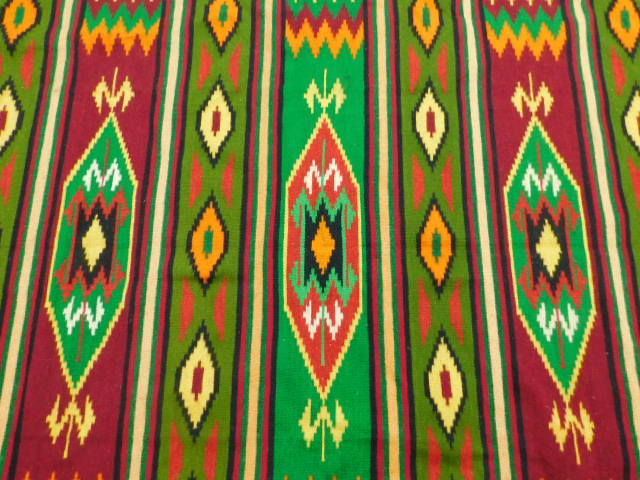 HAND TIED WOOL RUG BLANKET 56" X 81" HANDCRAFTED ARTISAN gallery