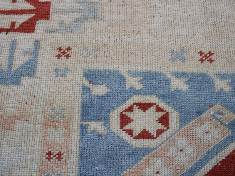 3x4 Turkish Handmade Accent Rug Beige Blue Red Tribal Vintage 3.2x4.4 ft gallery
