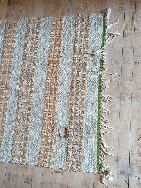 Antique Imported Swedish HandMade Rag Rug Runner (37 x 83 inches ) gallery