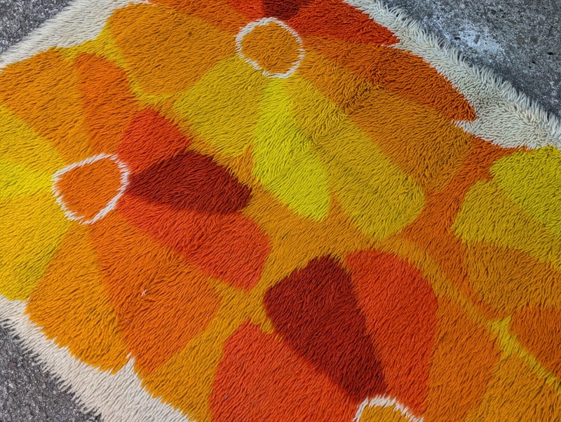 Vintage Carpet Rug Shag 150 X 90 70S Space Age Op Art Retro Bridge K43 gallery