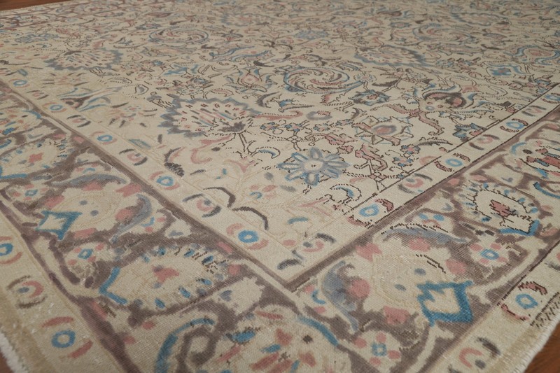 Vintage Floral Wool Tebriz Traditional Area Rug 9x11 Wool Hand-knotted Carpet gallery
