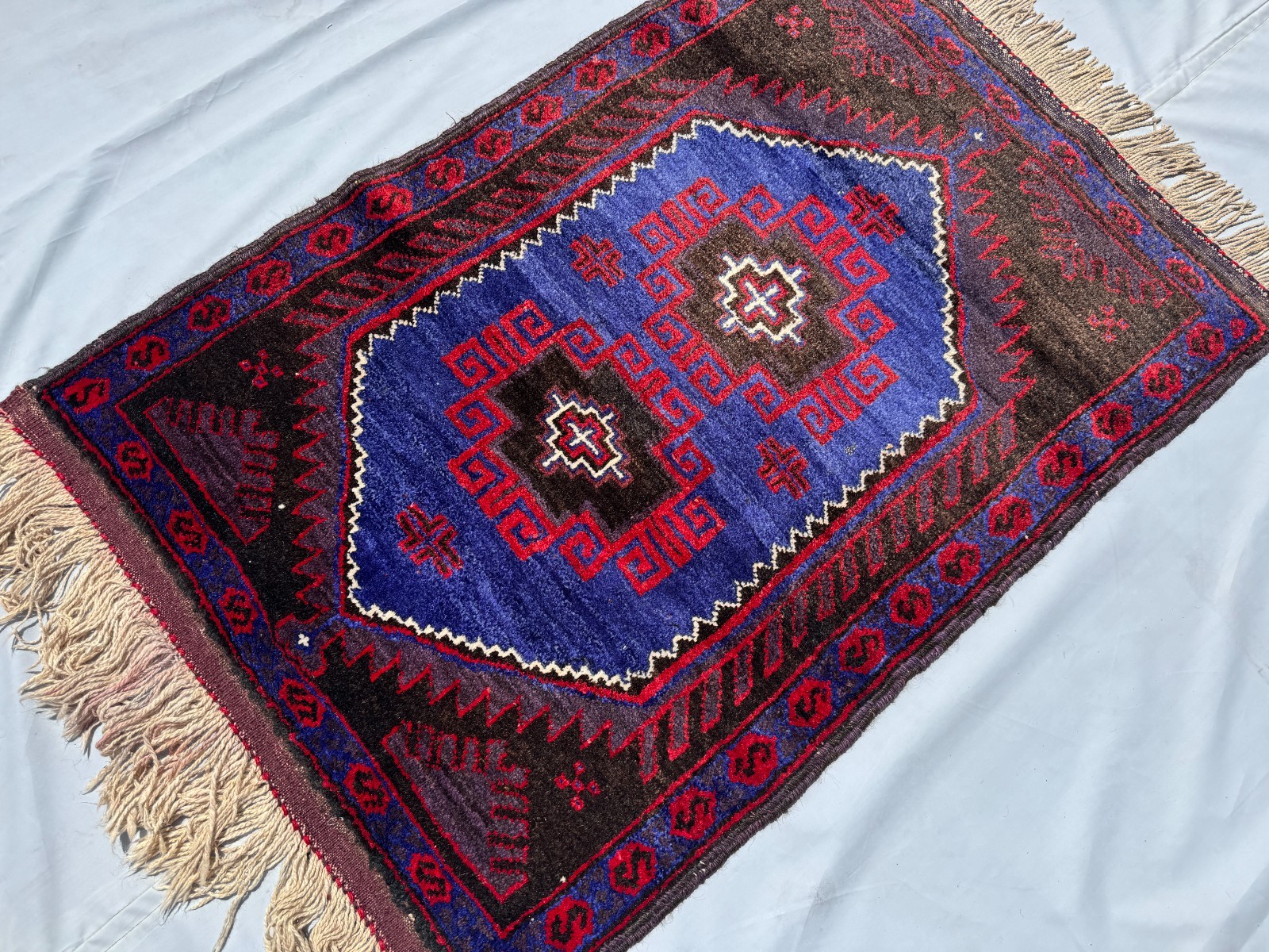 3x4 ft Afghan Tribal Hand Knotted Antique Baluchi Rug Oriental Blue Area Carpet gallery