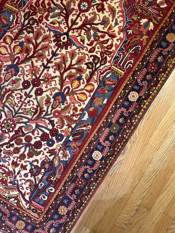 GORGEOUS TREE OF LIFE BIJAR HANDMADE RUG 3’5x4’9 EXCEPTIONAL QUALITY AND COLORS gallery