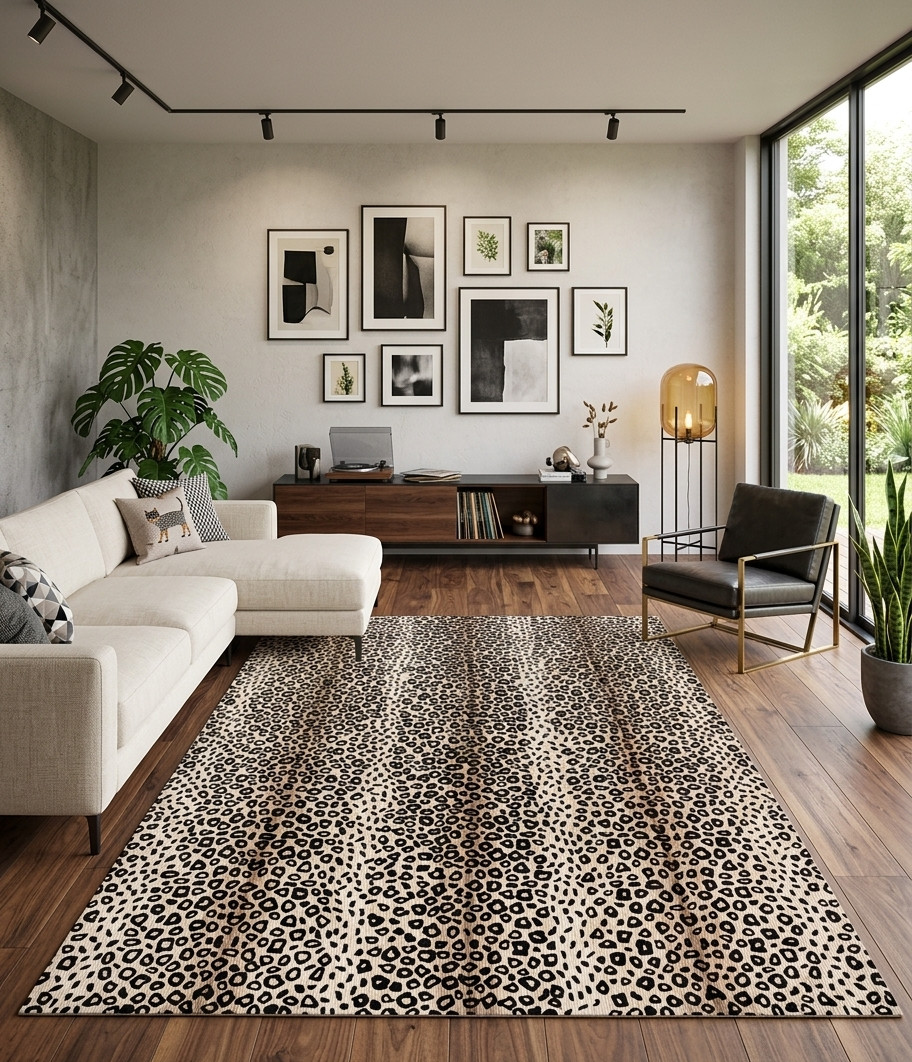 Antelope Chetah Animal purple Contemporary Handmade Tufted 100% Woolen area rug gallery