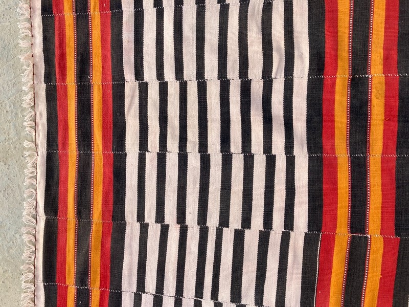 Vintage Handmade Turkish Striped Traditional Wool flatweave Kilim Rug 217x120 cm gallery