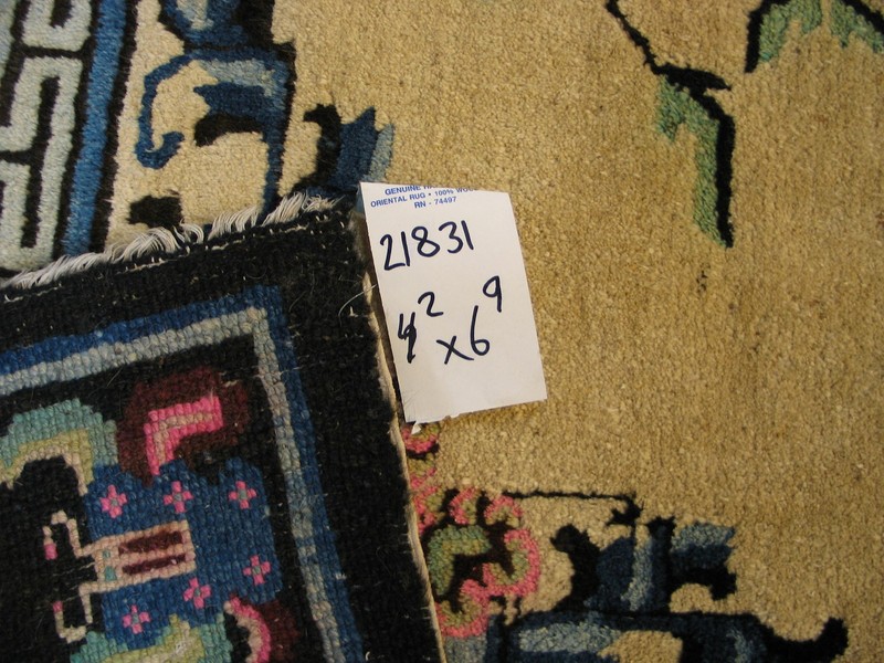 4X6 Antique Chinese Mongolian Design Wool Area Rug 1900 gallery