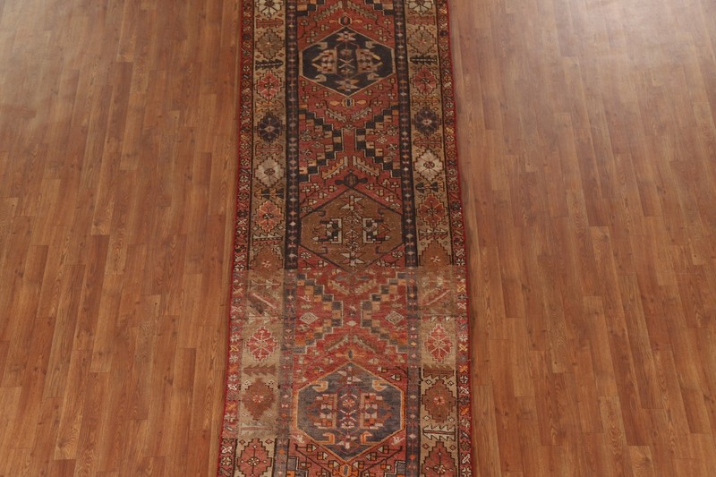 Vegetable Dye Geometric 11 ft. Runner Rug 3x11 Handmade Wool Carpet gallery