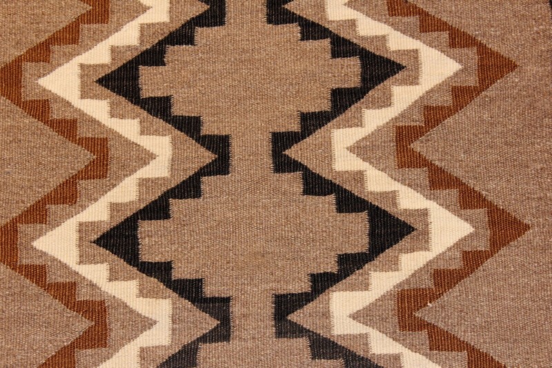 2'7" x 6'7" American Indian Navajo Two Gray Hills Rug Vintage Authentic Woven gallery