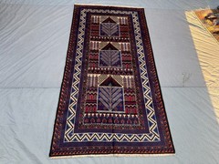 3’8×7′ Vintage Afghan Hand Knotted Tribal Wool Rug | Oriental Nomadic Carpet