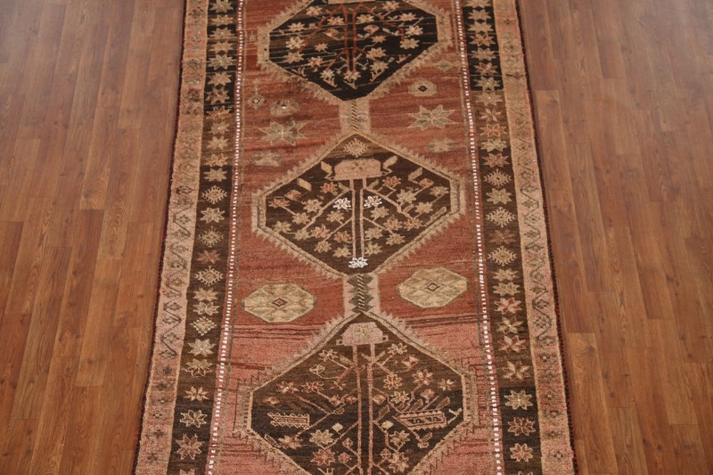 Semi-antique Ardebil 10 ft. Runner Rug Handmade Low Pile Wool Carpet 4x10 gallery