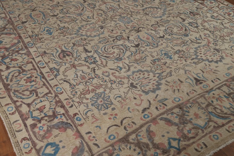 Vintage Floral Wool Tebriz Traditional Area Rug 9x11 Wool Hand-knotted Carpet gallery