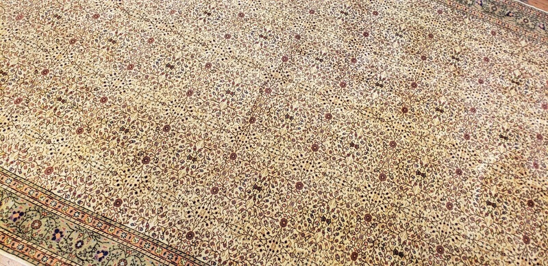 Rare Cr1930-1939s Antique Natural Dye Traditional Hereke Rug 8'7"×12'10" gallery