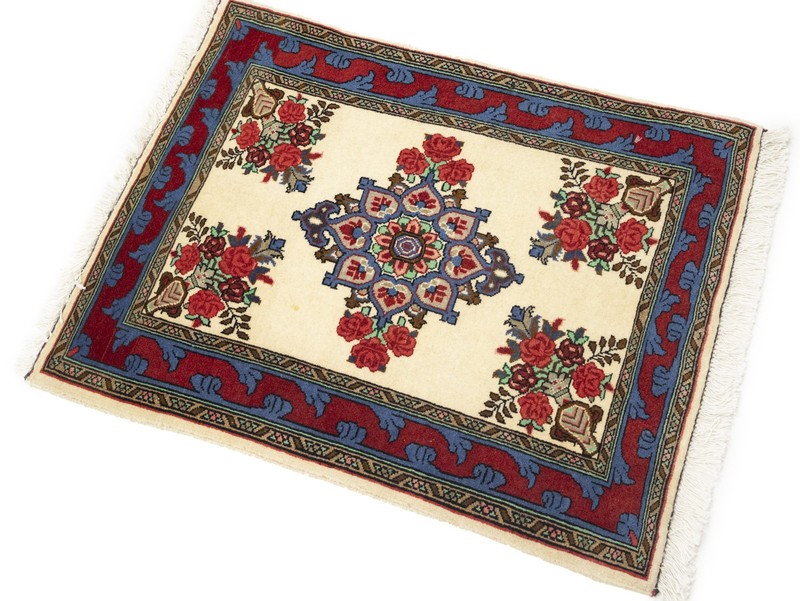 2X3 ft Handmade Indo-Bidjar Oriental Rug Floral Design Vintage Carpet Home Decor gallery