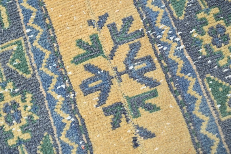 Vintage Turkish Runner Rug 2x8ft ORANGE Handmade Anatolian Oushak Hallway Wool gallery