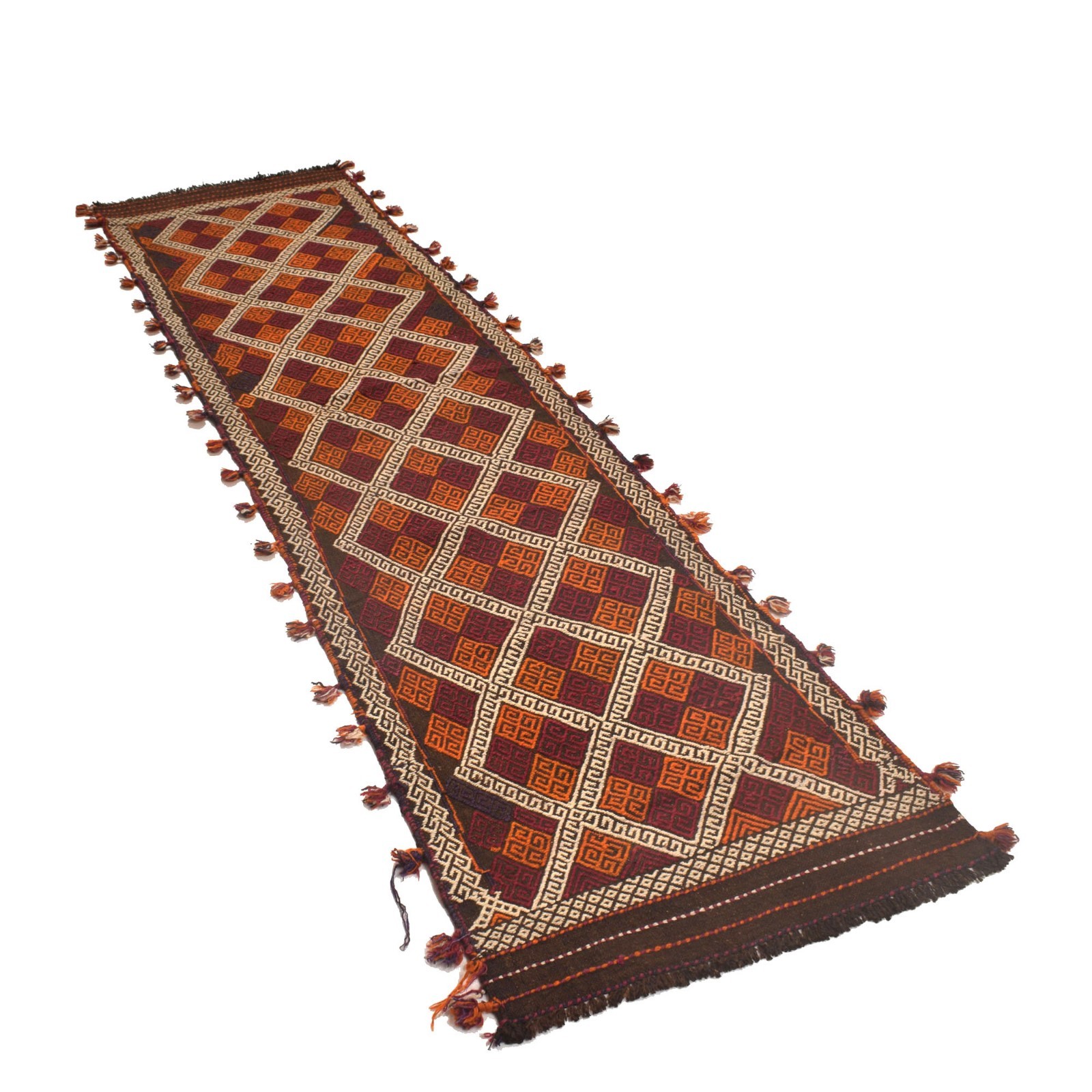 Handmade Kilim Runner Rug Vintage Tribal Oriental Hallway Carpet 8.7x2.3ft gallery