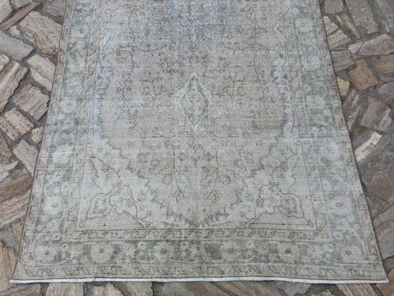 Hand-Knotted Large Turkish Rug 5x10 Beige Wool Traditional Area Carpet Muted gallery