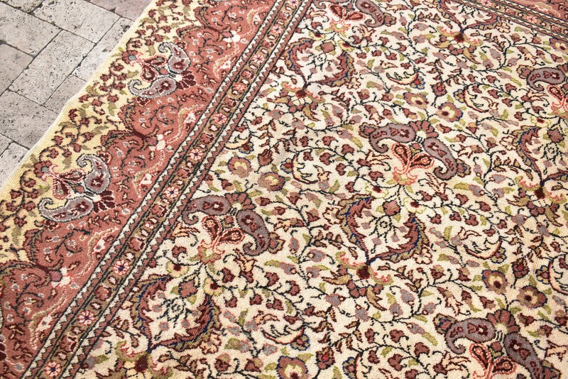 Turkish Rug 78''x113'' Bunyan Carpet Vintage 201x289cm Floral Decor Wool Rug 6x9 gallery