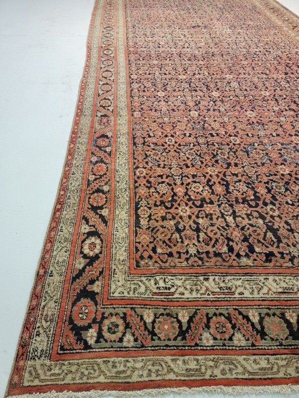 Antique Oriental Hand-Knotted Wool Gallery Size Collectible Malayer 8'5" x 22'10 gallery
