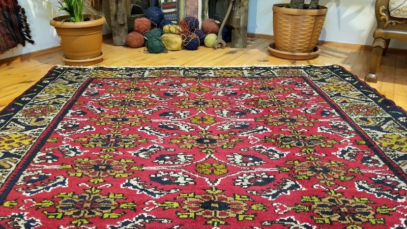Vintage 1920-1930's Floral Turkish Tribal Rug 5 × 9'6" gallery