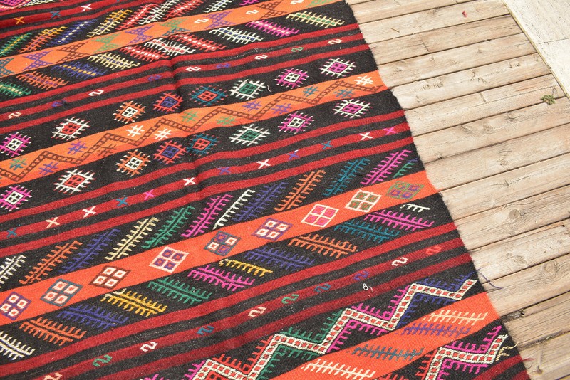 Kilim Old Rug 49''x143'' Handwoven Tribal Adana Kilim 4x11 Primitive Tent Rug gallery