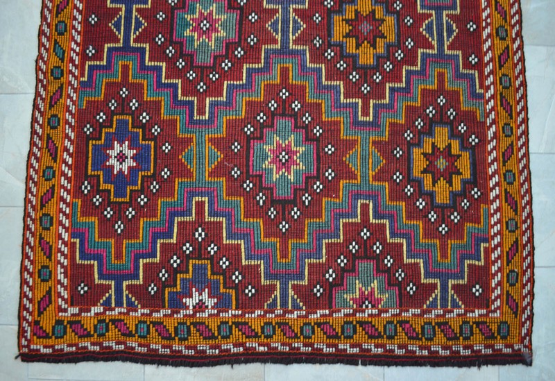 6x10 Rug Hand Made Turkish Rug Vintage Goat hair Kilim Rug Actual 5'9" x 10'4" gallery