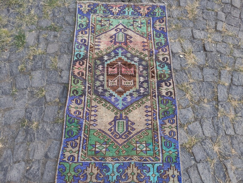 Valuable Old Area Rug 2.56 x 4.76 ft , Handmade 3x5 Kitchen Rug 78 x 145 cm gallery