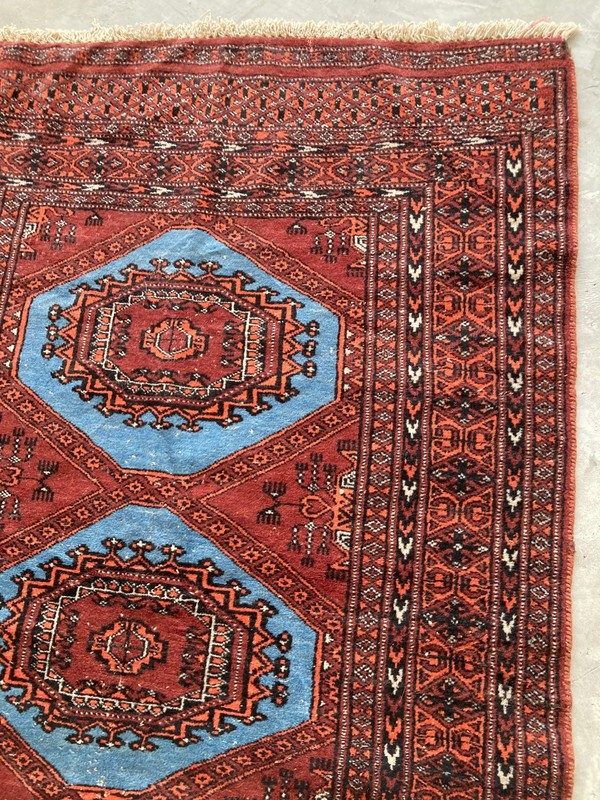 Vintage Traditional Hand-knotted Geometric Oriental Wool Rug Carpet 150x95 cm gallery