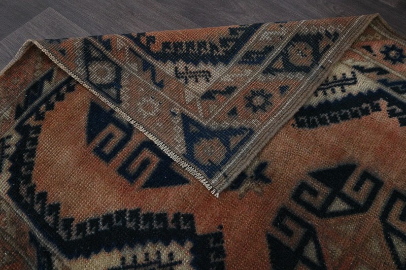 Oushak Turkish Vintage Rug 3x7 Kilim Rug Anatolian Handmade Boho Decor BROWN gallery
